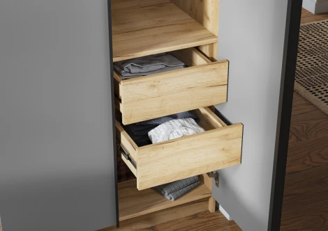 Шкаф Широн 800 (800 графит серый / дуб крафт золото) Woodville арт.586592