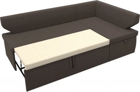 Диван кухонный угловой Омура правый угол (Коричневый/Рогожка) Лига Диванов арт.125896