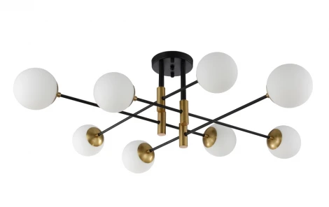 Потолочная люстра на штанге Crystal Lux FIDEL PL8 BLACK (220V, шарики)