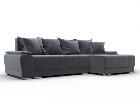 Диван угловой Лига-119 угол правый (ДСП,Брус,Фанера,ЛДС,Велюр/Серый) Лига Диванов 137092