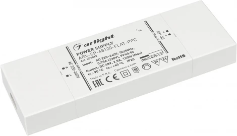 Блок питания ARV-SP-48120-FLAT-PFC (48V, 2.5A, 120W) (Arlight, IP20 Пластик, 5 лет) 052083