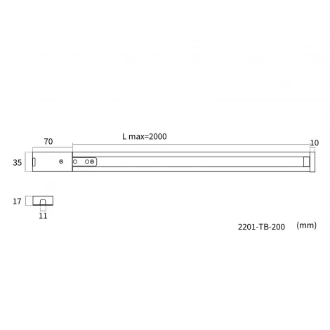 Шинопровод однофазный накладной 220V 2 метра Favourite Practica 2201-TB-200