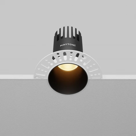 Встраиваемый светильник под гипсокартон Maytoni Dip DL120-10W-2.7K-TRS-B (LED, 220V, круглые)
