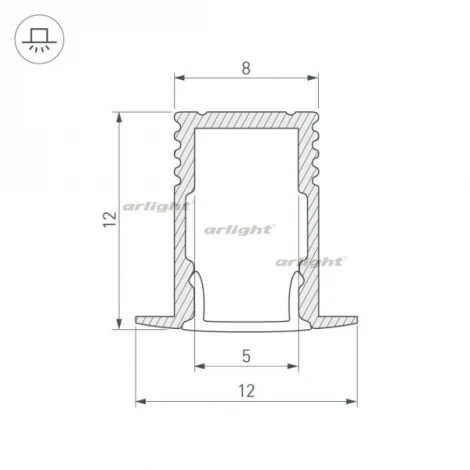 Профиль SL-MINI-8-H12-F12-2000 ANOD (Алюминий) 023715 Arlight SL-MINI
