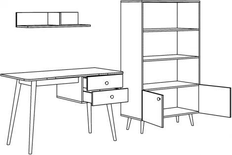 Композиция Rili 7 ОГОГО (арт.855125), (ЛДСП,Ткань/Белый)