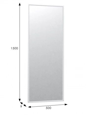 Зеркало настенное в раме Сельетта-5, белый 150 см х 50 см Mebelik 009801