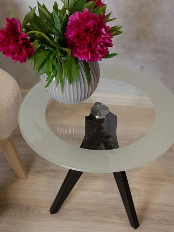 Стол журнальный Рилле 441 черный/стекло прозрачное Mebelik 009583