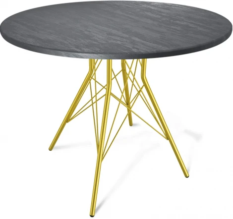 Стол Sheffilton SHT-TU2-1/ТТ 90 МДФ золото/каменный уголь