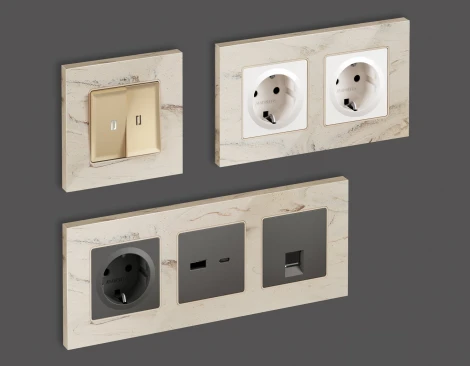 Рамка Ambrella Volt ALFA Grand (Серо-бежевый мрамор) 1-ая AF930601