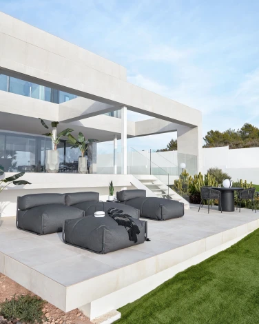 Стул уличный La Forma (ex Julia Grup) Yanet (Черный,Серый/ Металл,Веревка,Пена,Сталь)