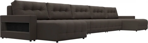 Диван п-образный с полками Лига-053 НПБ МегаЛонг Лига Диванов (Рогожка) арт.129000