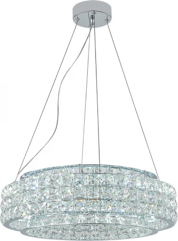 Подвесной светильник (12044/A/1P Chrome) Indigo Valore V000100L (LED, 220V, хрусталь, на тросе, круглые)