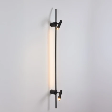 Настенный светильник светодиодный Lumion Toint 8438/13WL черный, металл LED 2х3W + LED-подсветка 7W 3000K 220V