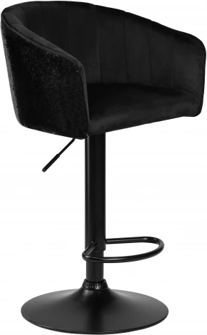 Стул барный DOBRIN DARCY BLACK SHINY (черный велюр с черно-золотыми пайетками) 5025_BlackBase_Shiny-LM SHINY, цвет сиденья черный пайетками, основания
