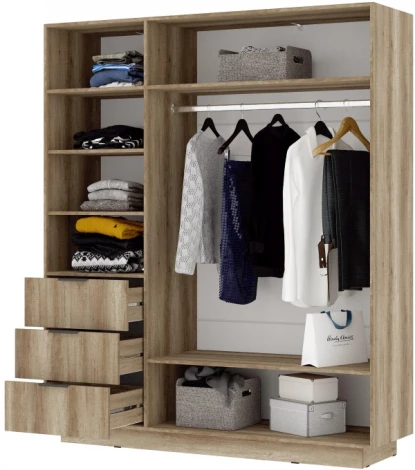 Шкаф Woodville Диамо ШК 01 софт графит / дуб каньон 546014