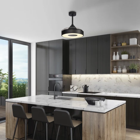 Потолочная люстра светодиодная с вентилятором Mantra Coin 8221 (регулировка яркости, 220V, пульт управления, круглые)