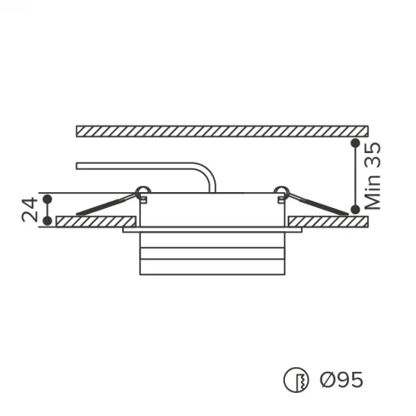 Встраиваемый светильник под лампу GX53 черный Wolta Moderno WDL-GX53/01BL