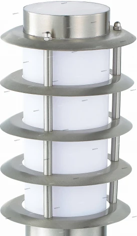 Столб уличный Horoz Ladin, 1 плафон, никель с белым