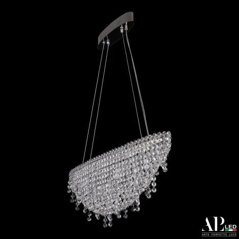 Подвесная люстра светодиодная APL LED Sicilia SH505.0.60.B.Ni.4000 (220V, хрусталь, на тросе)