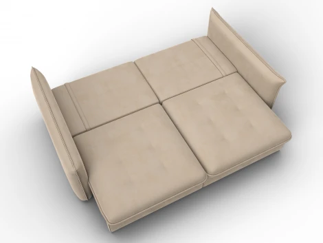 Диван прямой Лига-100 НПБ (ДСП,Фанера/Пластик/Велюр/Бежевый) Лига Диванов 133647