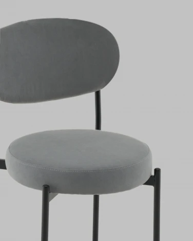 Стул Полубарный Бриф DD велюр серый Stool Group арт.УТ000041515