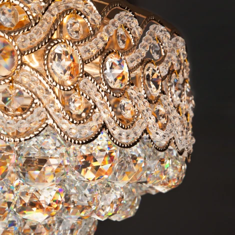 Потолочная люстра Eurosvet 3296 3296/16 золото / прозрачный хрусталь Strotskis