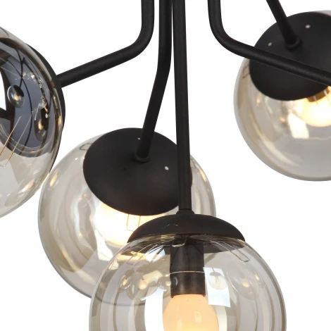 Потолочная люстра на штанге V4287-1/10PL Vitaluce (220V, шар, молекулы)