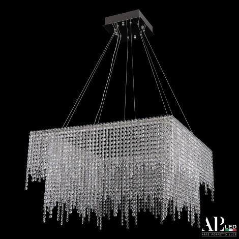 Подвесная люстра светодиодная APL LED Sicilia SH04.71.D.Ni.4000 (220V, хрусталь, на тросе)