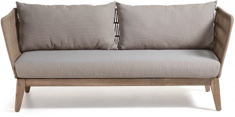 Диван уличный La Forma (ex Julia Grup) Belleny (Серый,Бежевый/ Дерево,Сталь,Эвкалипт,Пена,Веревка)