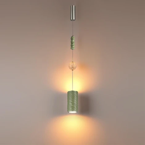 Подвесной светильник Odeon Light Riviera 5451/18LA зеленый/никель/металл/керамика/хрусталь/акрил LED x 18W 2000К/3000K/4000K/переключ
