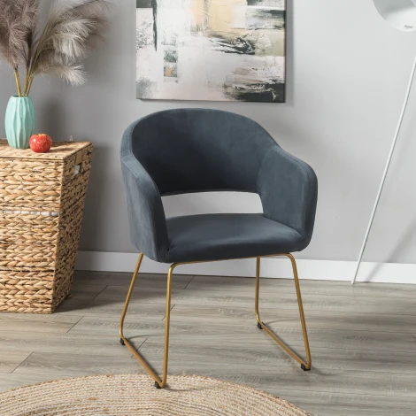 Кресло Oscar Diag grey/Линк золото R-Home арт.410118144h_Diag grey