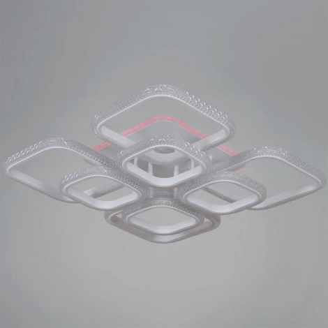 Потолочная люстра светодиодная на штанге с пультом с регулировкой цветовой температуры, яркости и ночным режимом Reluce 06335-0.3-4+4B WH (RGB)