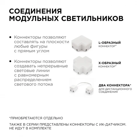 Светильник светодиодный модульный в комплекте с шинопроводом 24В 2Вт 160Лм 4000K Apeyron 07-09