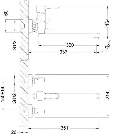 Смеситель Lemark Evitta LM0551C универсальный