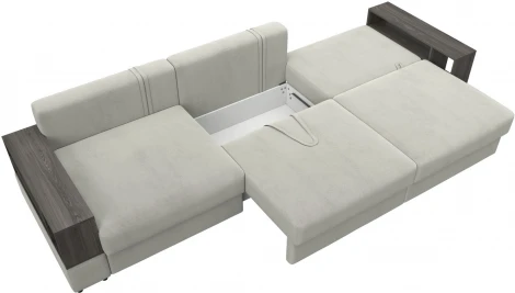 Диван прямой с 2 полками Лига-055 НПБ Лонг Лига Диванов (Велюр) арт.129081