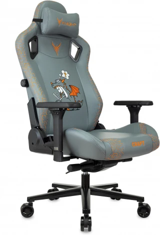 Кресло игровое Knight Craft Dragon серый эко.кожа крестов. металл