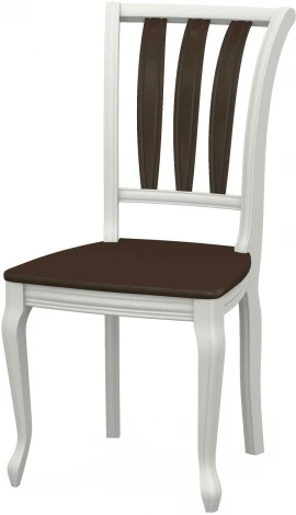 Стул Кабриоль, Жесткий, Эмаль белая/Орех темный, Аврора