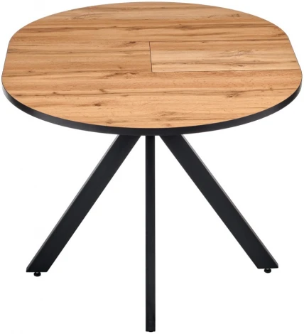 Стол Bradex Home Rudolf круглый раскладной 90-120x90x75см, Дуб Вотан, черный (RF 0454)