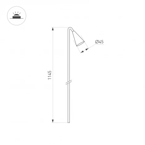 Грунтовой светильник светодиодный KT-HAREBELL-BOLL-H1145-3W Warm3000 (BK, 40 deg, 24V) (Arlight, IP65 Металл) 050690