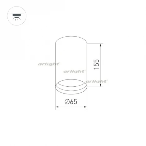 Точечный светильник накладной SP-POLO-SURFACE-R65-8W Day4000 (BK-BK, 40 deg) (IP20 Металл) Arlight 027500
