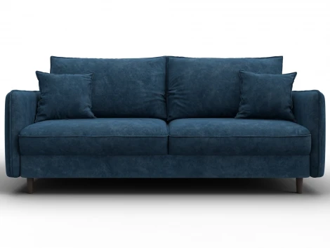 Диван прямой Лига-064 НПБ (ДСП/Дерево/Велюр/Синий) Лига Диванов 129624