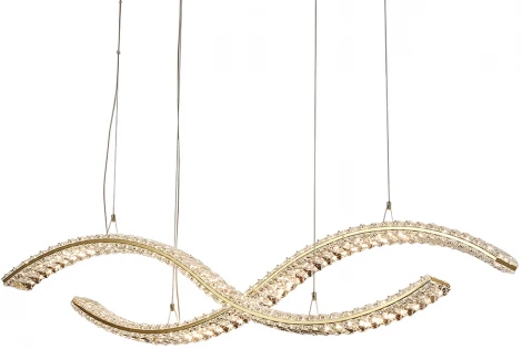 Подвесной светильник большой Newport 8240 8242/110 gold (LED, 220V, хрусталь, на тросе)