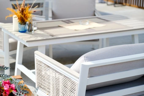 "Сан Ремо" стол обеденный из ДПК, каркас алюминиевый 4SIS арт.УТ-00000523