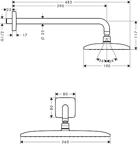 Верхний душ Hansgrohe Raindance E Air 27376000