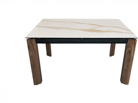 Стол обеденный IST-CASA раскладной Палермо MC-1863DT-KL153, 140(200)х90х76 см, белый мрамор