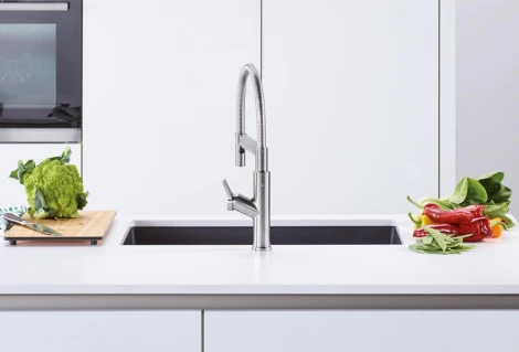 Смеситель Blanco Solenta-S Senso 522407 для кухонной мойки, рычаг справа