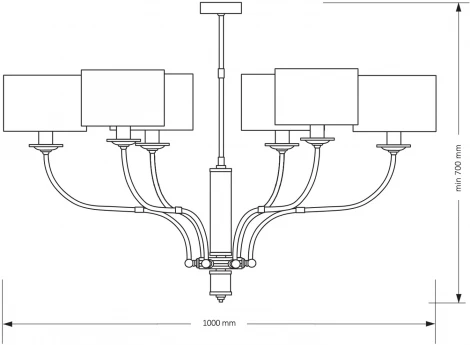 Потолочная люстра на штанге Kutek Masimo MAS-ZW-6(T) (220V)