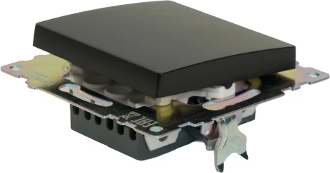 Переключатель одноклавишный перекрестный (черный) Stekker Катрин 49177