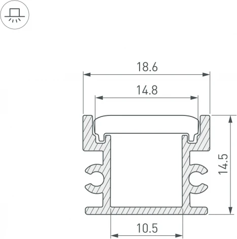 Профиль FLOOR18-H15-3000 ANOD BLACK (Arlight, Алюминий) 045672