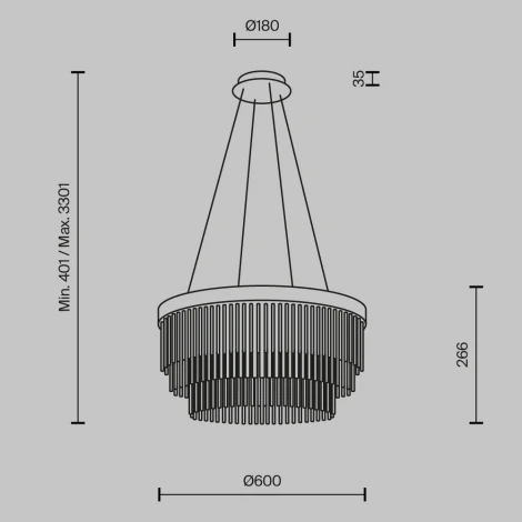 Подвесной светильник светодиодный Maytoni Trove MOD486PL-L38BSK